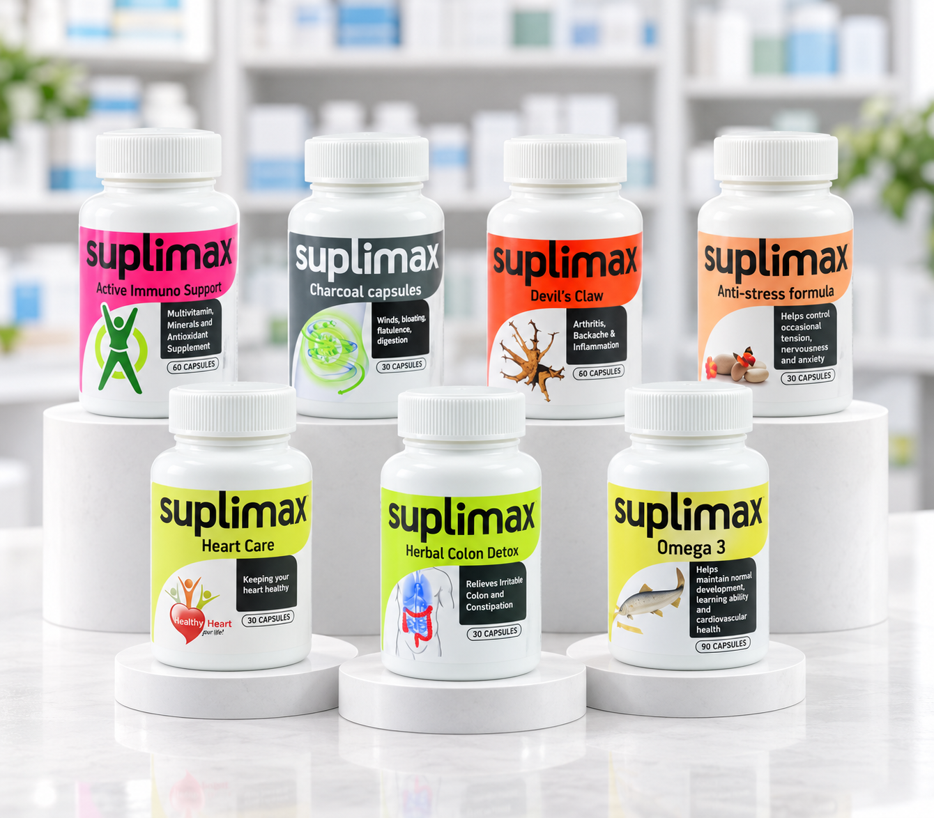 Everyday vitamins and health supplements
